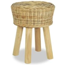 Bar Stool Natural Rattan VidaXL