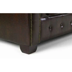 Bernard Bonded Corner Leather Chesterfield Sofa Antique Brown -Living Room Furniture Store 74788762 3