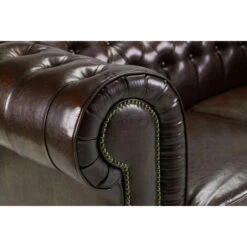 Bernard Bonded Corner Leather Chesterfield Sofa Antique Brown -Living Room Furniture Store 74788762 4