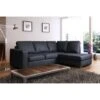 Amoroso Leather Corner Sofa Black Right Hand -Living Room Furniture Store 74788905 1