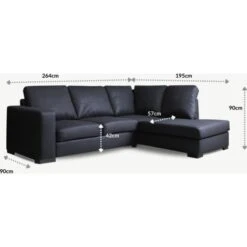 Amoroso Leather Corner Sofa Black Right Hand 11 Amoroso Leather Corner Sofa Black Right Hand -Living Room Furniture Store 74788905 5