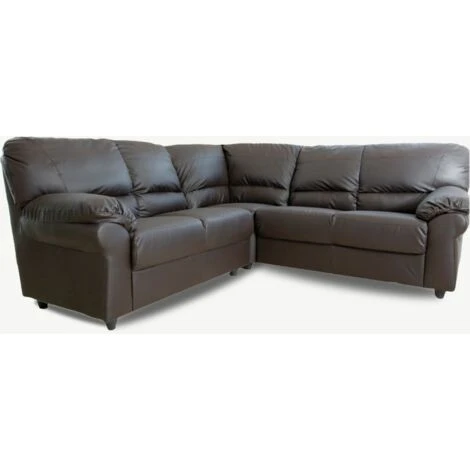 Saga Leather Double Corner Sofa Brown 4 Saga Leather Double Corner Sofa Brown - Image 2