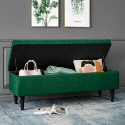 Livingandhome Velvet Upholstered Storage Ottoman Modern Classic Bench 9 Livingandhome Velvet Upholstered Storage Ottoman Modern Classic Bench -Living Room Furniture Store 75061741 3