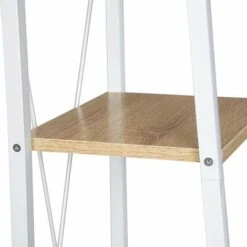 WOLTU 4-Tier Storage Rack Bookcases Display Stand Ladder Shelf Free Standing White+light Wood -Living Room Furniture Store 75063827 4