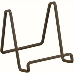 4" Metal Mahogany Square Wire Stand/Easel Dish/Display