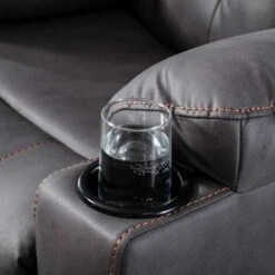 AFTON FABRIC RECLINER ROCKING SWIVEL GAMING CINEMA LOUNGE SOFA CHAIR CHARCOAL -Living Room Furniture Store 75395659 4