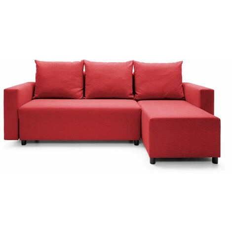 Oslo Corner Sofa Bed In Red - Right Facing - Color Red 4 Oslo Corner Sofa Bed In Red - Right Facing - Color Red - Image 2