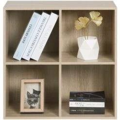 WOLTU Bookcases Book Shelf Cube Storage Units Wood Storage Shelves For Bedroom Oak 60 Cm -Living Room Furniture Store 75720214 4