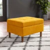 Livingandhome Yellow Rectangle Velvet Storage Ottoman 2 Livingandhome Yellow Rectangle Velvet Storage Ottoman -Living Room Furniture Store 75720274 1