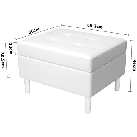 Livingandhome Yellow Rectangle Velvet Storage Ottoman 7 Livingandhome Yellow Rectangle Velvet Storage Ottoman - Image 5