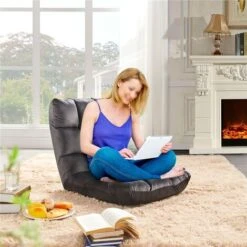 Yaheetech Floor Folding Sofa Chair Portable Padded Lounge Chair,Gray 10 Yaheetech Floor Folding Sofa Chair Portable Padded Lounge Chair,Gray -Living Room Furniture Store 76158894 4