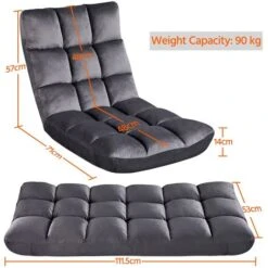 Yaheetech Floor Folding Sofa Chair Portable Padded Lounge Chair,Gray 11 Yaheetech Floor Folding Sofa Chair Portable Padded Lounge Chair,Gray -Living Room Furniture Store 76158894 5