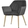 Yaheetech Velvet Tufted Accent Chair Armchair,Dark Gray -Living Room Furniture Store 76158906 1
