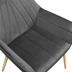 Yaheetech Velvet Tufted Accent Chair Armchair,Dark Gray -Living Room Furniture Store 76158906 5