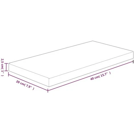 Shelf Board 40x20x2.5 Cm Untreated Solid Wood Oak VidaXL 5 Shelf Board 40x20x2.5 Cm Untreated Solid Wood Oak VidaXL - Image 3