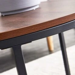 Set Of 2 Coffee Tables, Round, Low, Large Model: 80 X 80 X 45 Cm And Small Model: 60 X 60 X 33 Cm (L X W X H), Black 8 Set Of 2 Coffee Tables, Round, Low, Large Model: 80 X 80 X 45 Cm And Small Model: 60 X 60 X 33 Cm (L X W X H), Black -Living Room Furniture Store 76957424 3