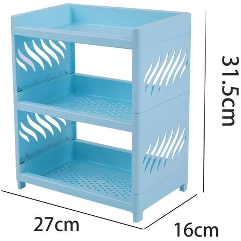 Desktop Double-layer Storage Rack Multi-layer Detachable Dormitory Storage Rack Blue 4 Desktop Double-layer Storage Rack Multi-layer Detachable Dormitory Storage Rack Blue - Image 2