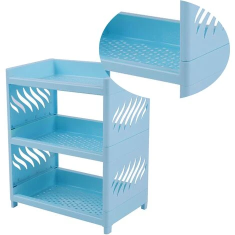 Desktop Double-layer Storage Rack Multi-layer Detachable Dormitory Storage Rack Blue 5 Desktop Double-layer Storage Rack Multi-layer Detachable Dormitory Storage Rack Blue - Image 3