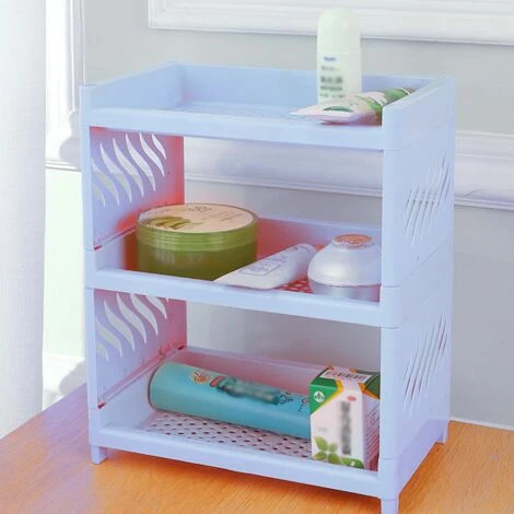 Desktop Double-layer Storage Rack Multi-layer Detachable Dormitory Storage Rack Blue 6 Desktop Double-layer Storage Rack Multi-layer Detachable Dormitory Storage Rack Blue - Image 4