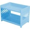Double-Layer Desktop Storage Rack, Foldable Office Stationery Storage Rack, Storage Rack Blue -Living Room Furniture Store 77432395 1