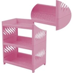 Desktop Double-layer Storage Rack Multi-layer Detachable Dormitory Storage Rack Pink 9 Desktop Double-layer Storage Rack Multi-layer Detachable Dormitory Storage Rack Pink -Living Room Furniture Store 77432402 3