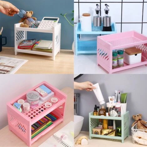 Desktop Double-layer Storage Rack Multi-layer Detachable Dormitory Storage Rack Pink 7 Desktop Double-layer Storage Rack Multi-layer Detachable Dormitory Storage Rack Pink - Image 5
