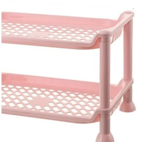 Bathroom Rack Multi-layer Kitchen Countertop Floor Storage Organizer Pink 5 Bathroom Rack Multi-layer Kitchen Countertop Floor Storage Organizer Pink - Image 3