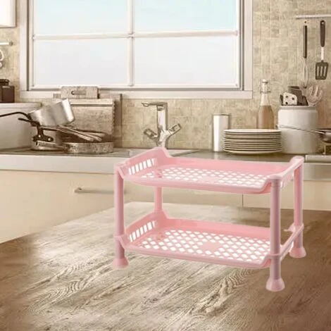 Bathroom Rack Multi-layer Kitchen Countertop Floor Storage Organizer Pink 7 Bathroom Rack Multi-layer Kitchen Countertop Floor Storage Organizer Pink - Image 5
