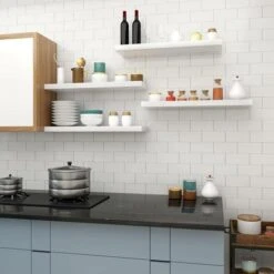 WOLTU High Gloss Floating Shelf Shelves Display Unit Wall Mounted Bookcases 1 X White 80 Cm -Living Room Furniture Store 77433056 5