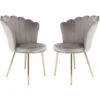 Daisy Accent Chairs In Grey Velvet, Set Of 2 -Living Room Furniture Store 77679464 1