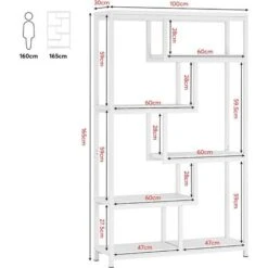 Tribesigns Bookcase Bookshelf Industrial, 5 Tier Free Standing Shelving Display Storage Unit For Living Room, Home Office 11 Tribesigns Bookcase Bookshelf Industrial, 5 Tier Free Standing Shelving Display Storage Unit For Living Room, Home Office -Living Room Furniture Store 78027861 5
