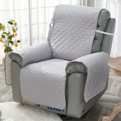 Relax Circus Armchair Cover, Padded Protection 1 Seater. Reversible Quilted Cover. Color Gray-55196cm