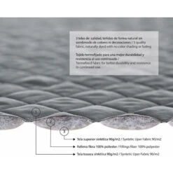 Relax Circus Armchair Cover, Padded Protection 1 Seater. Reversible Quilted Cover. Color Gray-55196cm -Living Room Furniture Store 78707897 4