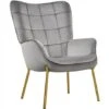 Yaheetech Mid-century Modern Velvet Upholstered Accent Chair, Light Gray 2 Yaheetech Mid-century Modern Velvet Upholstered Accent Chair, Light Gray -Living Room Furniture Store 78768296 1