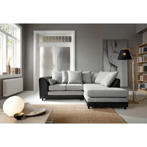 Dylan Chenille Corner Sofa - Light Grey - Right Facing - Color Light Grey 3 Dylan Chenille Corner Sofa - Light Grey - Right Facing - Color Light Grey