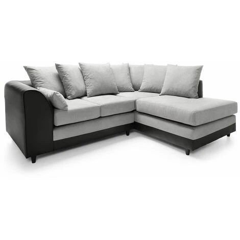 Dylan Chenille Corner Sofa - Light Grey - Right Facing - Color Light Grey 5 Dylan Chenille Corner Sofa - Light Grey - Right Facing - Color Light Grey - Image 3
