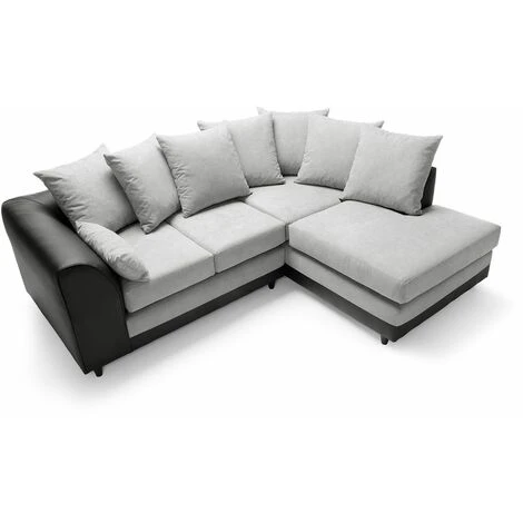 Dylan Chenille Corner Sofa - Light Grey - Right Facing - Color Light Grey 6 Dylan Chenille Corner Sofa - Light Grey - Right Facing - Color Light Grey - Image 4