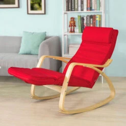 SoBuy Armchair Rocking Nursing Chair Recliner Adjustable Footrest & Removable Cushion Monther's Choice,FST16-R -Living Room Furniture Store 7900973 3