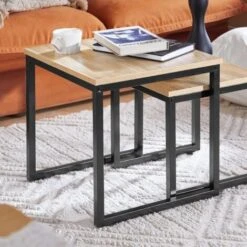 SoBuy Set Of 2 Nesting Tables Side Table End Table, FBT42-N -Living Room Furniture Store 7900994 5