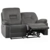 Modern Velvet Recliner Sofa Electric Reclining LED 2 Seater Dark Grey Bergen -Living Room Furniture Store 79358308 1