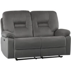Modern Velvet Recliner Sofa Electric Reclining LED 2 Seater Dark Grey Bergen 10 Modern Velvet Recliner Sofa Electric Reclining LED 2 Seater Dark Grey Bergen -Living Room Furniture Store 79358308 4