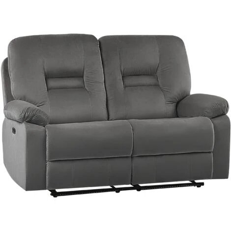 Modern Velvet Recliner Sofa Electric Reclining LED 2 Seater Dark Grey Bergen 6 Modern Velvet Recliner Sofa Electric Reclining LED 2 Seater Dark Grey Bergen - Image 4