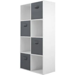 Jane - 2x4 Bookcase With 4 Baskets