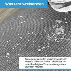 Stretch Sofa Cover, Waterproof And Scratch Resistant Furniture Leg For 1 Seater Sofa Elegant Pattern With Non-Slip Foam Sticks (1 Seater Sofa, Light Grey) -Living Room Furniture Store 80321236 4