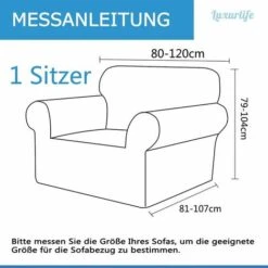 Stretch Sofa Cover, Waterproof And Scratch Resistant Furniture Leg For 1 Seater Sofa Elegant Pattern With Non-Slip Foam Sticks (1 Seater Sofa, Light Grey) -Living Room Furniture Store 80321236 5
