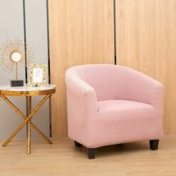 Bathtub Chair Cover Stretch Jacquard Furniture Cover / Machine Washable Removable Armchair Slipcover (Pink) 9 Bathtub Chair Cover Stretch Jacquard Furniture Cover / Machine Washable Removable Armchair Slipcover (Pink) -Living Room Furniture Store 80321258 3