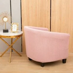 Bathtub Chair Cover Stretch Jacquard Furniture Cover / Machine Washable Removable Armchair Slipcover (Pink) 10 Bathtub Chair Cover Stretch Jacquard Furniture Cover / Machine Washable Removable Armchair Slipcover (Pink) -Living Room Furniture Store 80321258 4