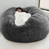Home Sponge Bed Bean Bag Chair Cover Slipcover Balcony Large Couch Round Soft Fluffy Cover -Living Room Furniture Store 80339714 1