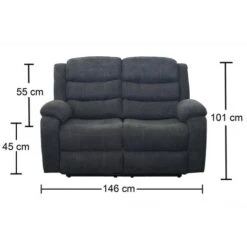 BOSTON MANUAL FABRIC RECLINER SOFA SUITE AMRCHAIR GREY 2 SEATER 9 BOSTON MANUAL FABRIC RECLINER SOFA SUITE AMRCHAIR GREY 2 SEATER -Living Room Furniture Store 80420716 4