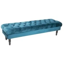 JOY Upholstered Bench, Bedroom Bench Seat, Tufted And Cushioned Entryway Foot Stool. Living Room, Bedroom, Dining Room - EMERALD